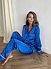 Піжама домашня двойка для жінок синього кольору розмір S 2525t, фото 4