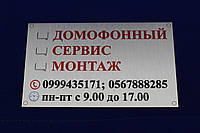 Таблички на домофон. Шильда алюминиевые. Шильдики для оборудования. Шильды информационные