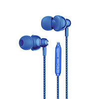 Проводные наушники с микрофоном 3.5mm 1,2м синие XO