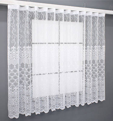 Тюль жакард Арка на кухню, колір білий 1322т