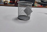 Подставка-стакан металлический (сетка)серебро.