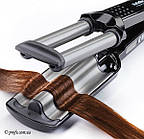 Потрійна плойка з турмаліновим покриттям BaByliss BAB2369TTE Ionic 3D Waver 19 мм титан 