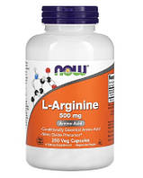 L-Аргинин 500мг, Now Foods, 250 капсул L-Arginine 500 mg, Now Foods, 250 capsules