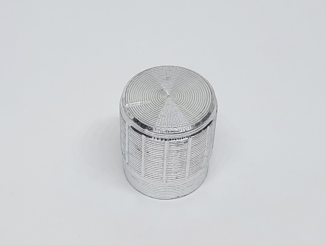 Ручка потенціометра алюмінієва срібна D=15mm H=17mm, фото 1
