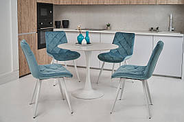 Стіл обіднійкруглий з керамічною стільницею  T-325 VETRO каса вайт + білий