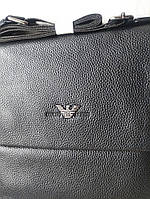 Стильная кожаная мужская сумка ARMANI black Отличное качество