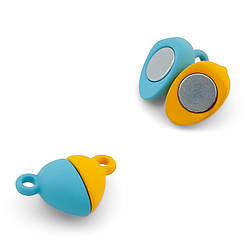 Замок магнітний Серце 15х10 мм Синьо-жовтий 1 шт.