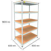 Металевий стелаж MRL-1800 ( 900x600) білий Отличное качество
