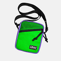 Женская сумка через плече МСR4 зеленая/фиолетовая Отличное качество