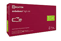 Перчатки латексные Mercator Medical Ambulance High Risk повышенной прочности S Синие 50 шт (00-00000028)