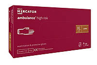 Перчатки латексные Mercator Medical Ambulance High Risk повышенной прочности XL Синие 50 шт (00-00000020)