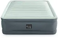Надувне полуторне ліжко Intex 64904 Сіро-оливковий (137-191-46см) з вбудованим електричним насосом, фото 4