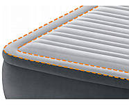 Надувне ліжко двоспальне Intex 67770 Сірий (203-152-33см) з вбудованим електричним насосом, фото 3