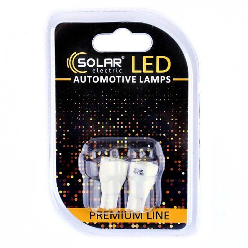 Лед лампа для авто T10 Premium Line 7SMD 2835 6500K Solar комплект 2шт