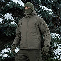 M-Tac чоловіча зимова тактична куртка олива армійська тепла куртка з капюшоном Alpha Primaloft Dark Olive
