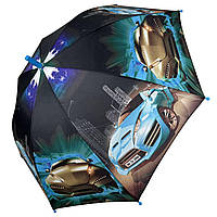 Детский зонт-трость "Гонки" для мальчиков от S&L голубая ручка 018103-6