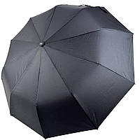 Мужской складной зонт полуавтомат на 10 спиц с системой антиветер от Toprain черный 0342-1
