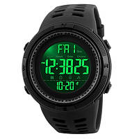 Мужские спортивные кварцевые часы черные Skmei Amigo Black 1267 Seli Чоловічий спортивний кварцовий годинник