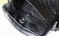 Мужская кожаная сумка мессенджер Louis Vuitton black Отличное качество