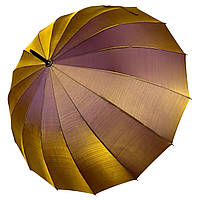 Женский зонт-трость хамелеон на 16 спиц полуавтомат от Toprain золотистый 01002-9