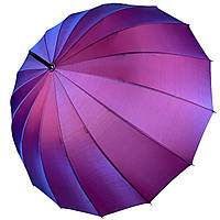 Женский зонт-трость хамелеон на 16 спиц полуавтомат от Toprain розовый 01002-10
