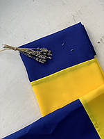 Державний прапор України розмір 90*60см синьо-жовтий габардин кишеня для держака