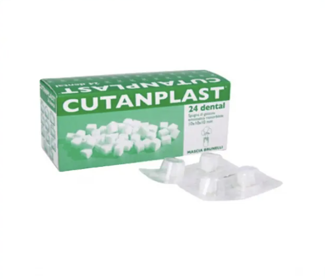 Гемостатична губка Cutanplast / КУТАНПЛАСТ  10х10х10 мм  24шт  BRUNELLI