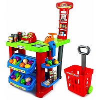 Игрушечный магазин с сканером и тележкой 661-80 Магазин для детей с весами и продуктами
