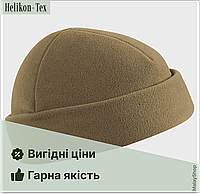 Шапка докер. Тактическая шапка. Флисовая тактическая шапка. Helikon-Tex. Койот