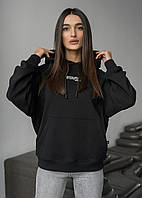 Женское черное худи Staff original black oversize Seli Жіноче чорне худі Staff original black oversize