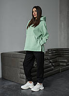 Женское худое зеленое Staff turquoise oversize fleece Seli Жіноче худі зелене Staff turquoise oversize fleece