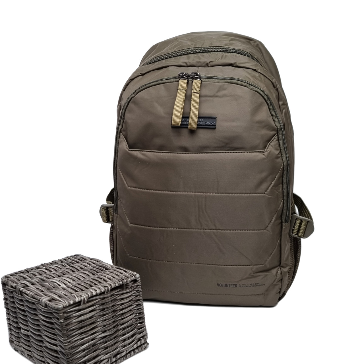 Рюкзак великий поліестер хакі Арт.1713-10 green Volunteer (541)