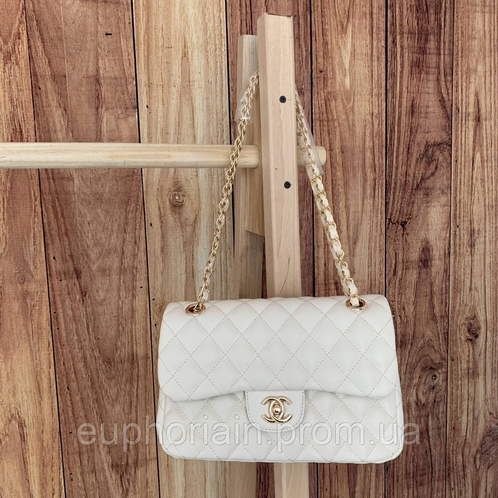 Жіноча сумка Chanel 25*16*9 білосніжна (уцінка) Отличное качество - фото 6 - id-p2079493930