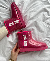 Зимові Жіночі Черевики UGG Classic Clear Mini Crimson Pink / УГГ Класик Клір Міні Кримсон Рожеві, фото 4