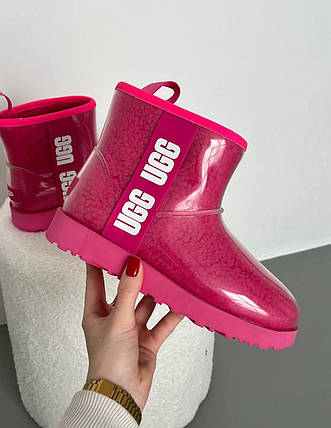Зимові Жіночі Черевики UGG Classic Clear Mini Crimson Pink / УГГ Класик Клір Міні Кримсон Рожеві, фото 1
