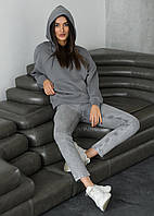 Жіноче худі сіре з капюшоном Staff gray basic oversize Seli