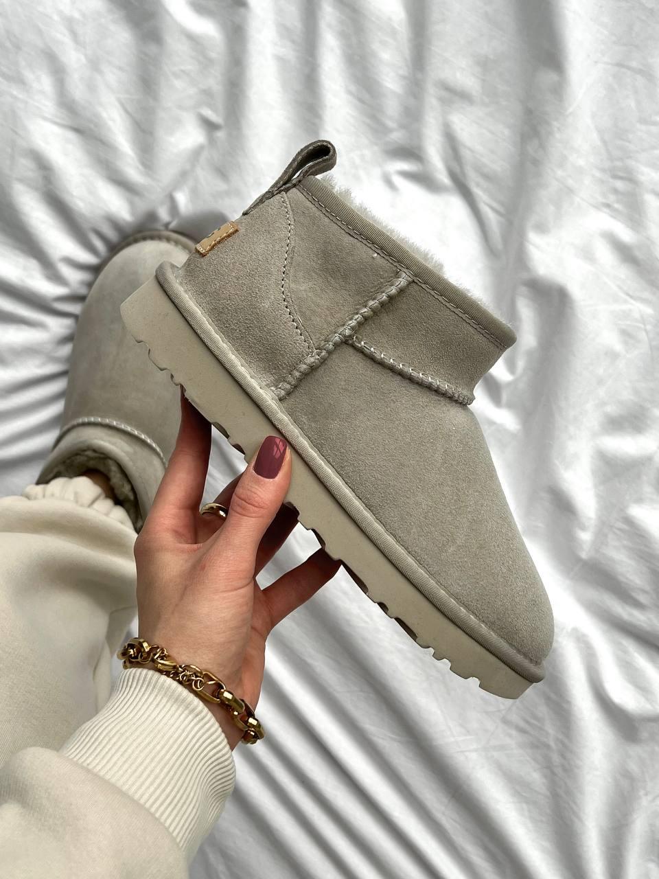 Зимові Жіночі Черевики UGG Classic Ultra Mini Light Grey / УГГ Класік Ультра Міні Світло Сірі