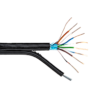 SM  SM Кабель экранированный для наружной прокладки LP CCA Cat.5e FTP 4x2x0.51мм с тросом 7х0.4