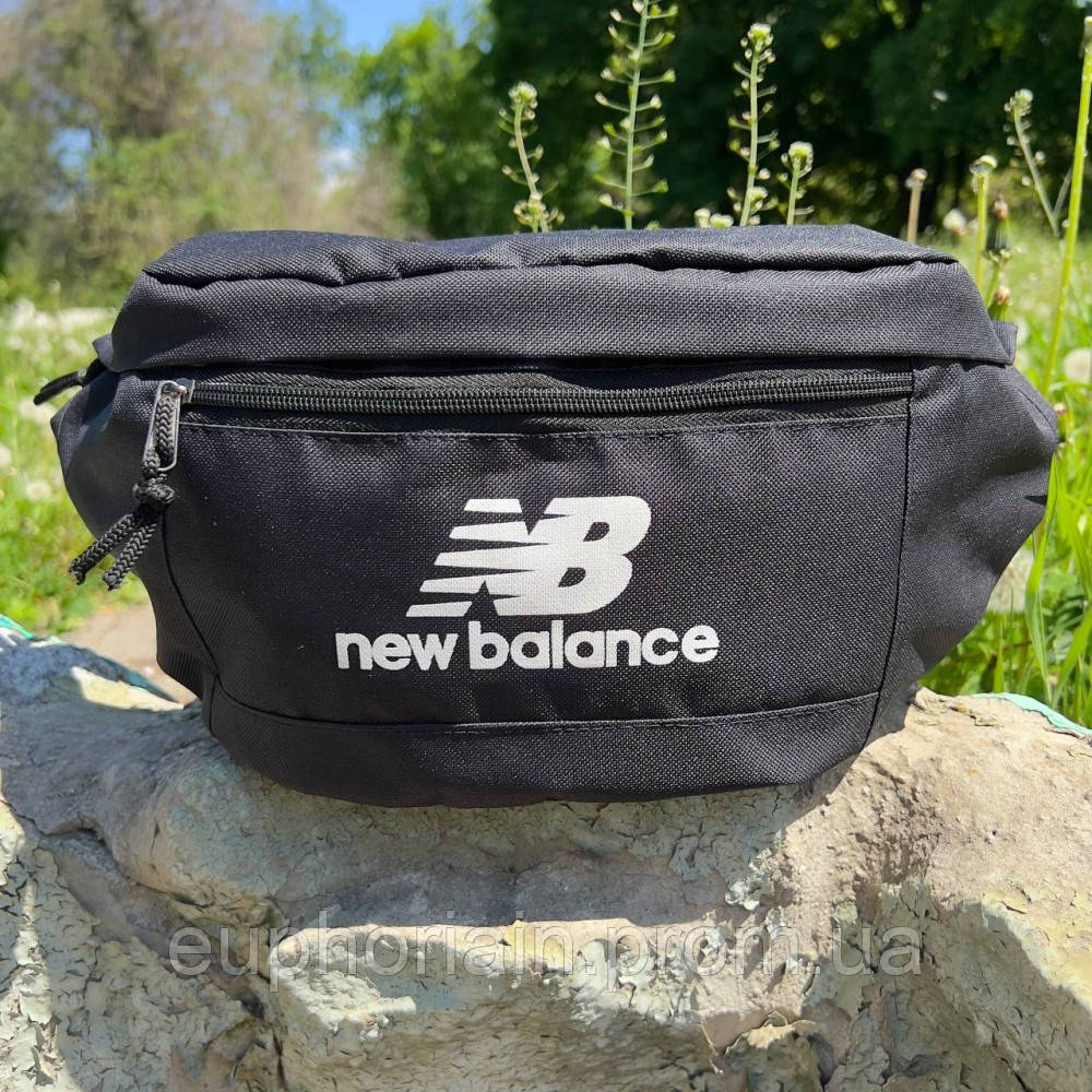 Поясная сумка бананка New Balance черная с белым логотипом Отличное качество - фото 2 - id-p2079490221