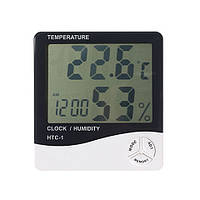 Часы термометр гигрометр будильник LCD HTC-1, Б152