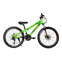 Велосипед Спортивный для подростка рост 125-140 см 24 дюйма Corso Primary Зеленый