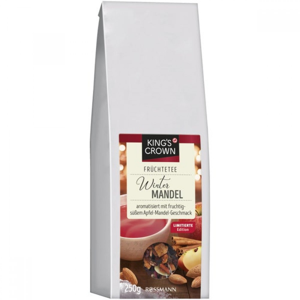 Чай з яблуком та корицею королівська корона Kings Crown Winter Mandel 250g. Німеччина