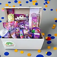 Подарочный набор SweetBox сиреневый, Уникальный бокс с забавными угощениями, Сюрприз для ребенка