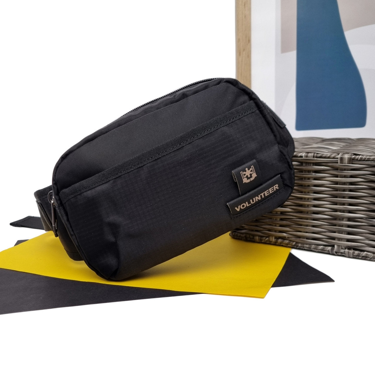 Поясна сумка поліестер чорний Арт.1590-05A black Volunteer (541)