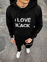 Спортивний костюм черный I love black 5-716 Отличное качество