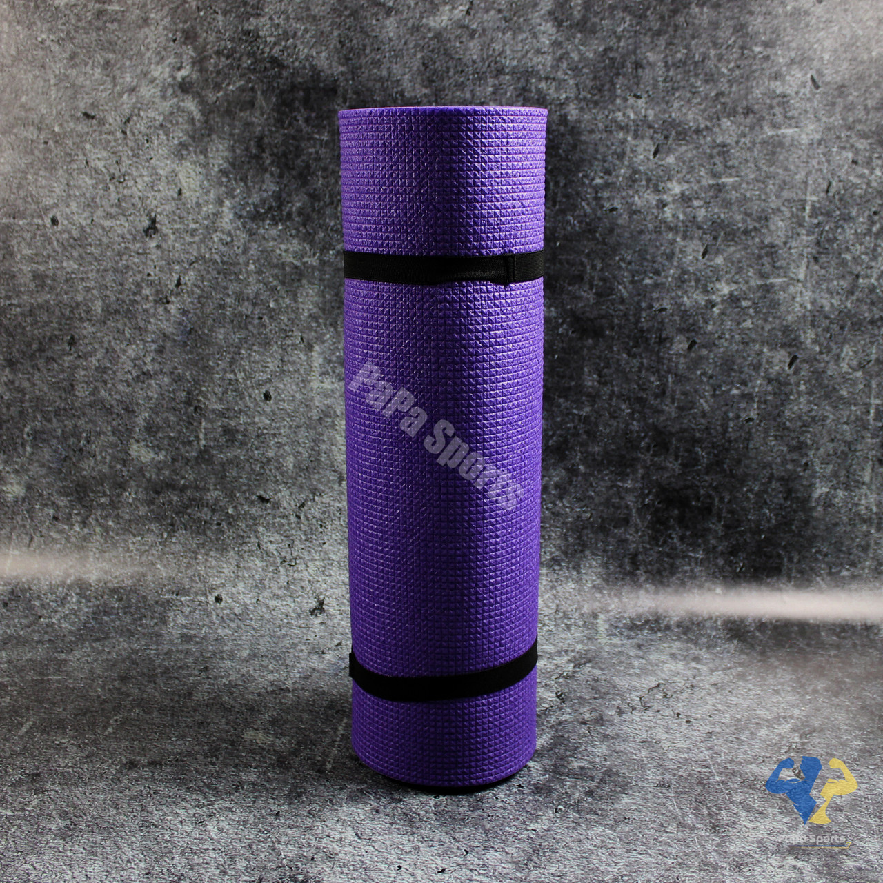 Каремат для спорту та відпочинку кольоровий килимок для йоги 8 мм фіолетовий