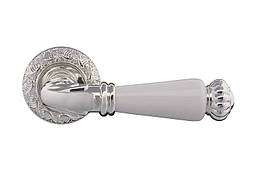 Дверні ручки GAVROCHE / NEODIUM / BS/White - яскраве срібло / білий