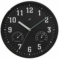 Годинник настінний Auriol з термометром і гігрометром 25см Чорний