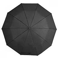 Мужской зонт Zest 10 спиц ручка-крюк полуавтомат 43620 черный Отличное качество