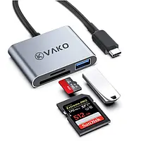 Устройство для чтения карт памяти USB C на SD VAKO UCN3298